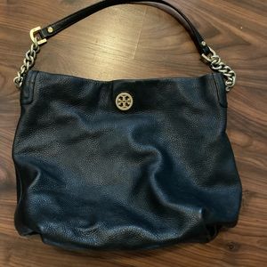 Tory Burch Black Leather Purse Flawed Needs Cleaning